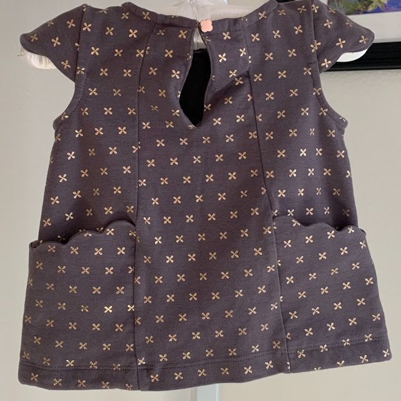 CATHERINE MALANDRINO Baby Girl Dress, Charcoal & Peach, Size US 12M - Picture 7 of 7